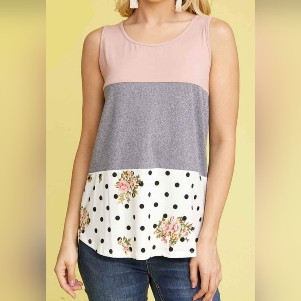 Sleeveless Color Block Top
